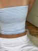 Women Cropped Tube Tops Strapless Off Shoulder Backless Short Tank Summer Party Club Striped/Solid Mini Vest New