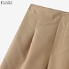 ZANZEA Women Casual Solid Color Loose A-Line Capri Pants