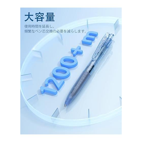 Four Candies Pastel Gel Pens, 0.5mm, 12-Color Set, Knock-Type, Quick-Drying, Smooth Writing, Comfortable Grip, Visible Ink Supply, Refillable, with