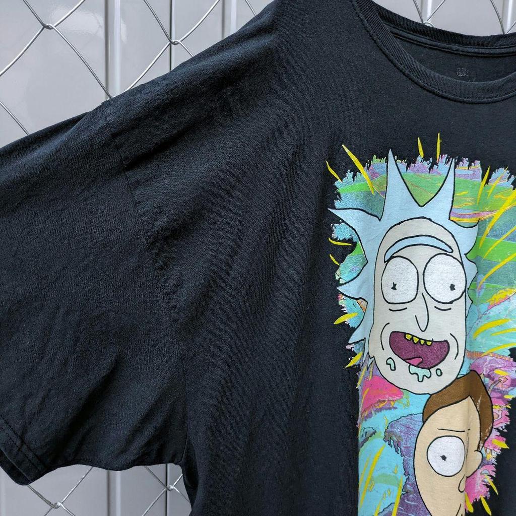 [USED] Great face, American comics, vintage, anime T-shirt, Rick and Morty, black