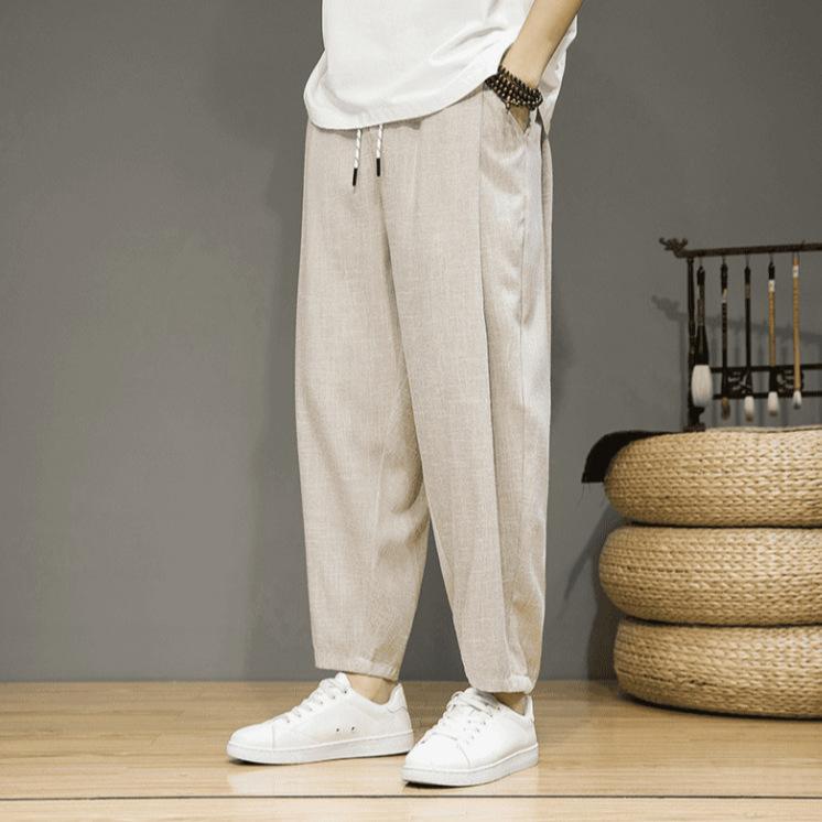 Chinese Style Retro Trend Casual Pants Spring and Autumn Wide-leg Pants Men's Loose Small Feet Harlan Pants