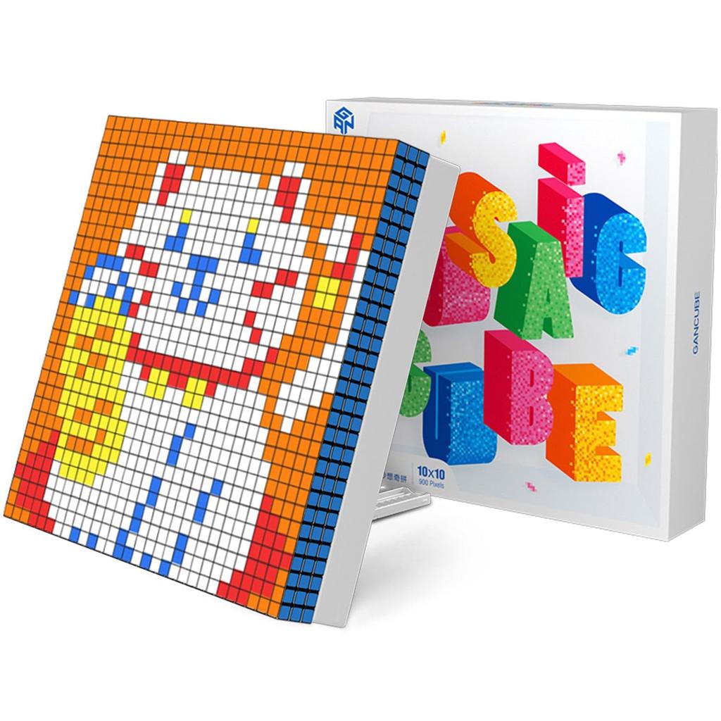 GAN328 Mosaic Cubes 10x10 GAN Mosaic Cube Set of 100 small cubes and pedestal for cube art