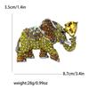 Rhinestone Elephant Brooch for Women Unisex Glass Animal Pin Mammoth Lapel Pins Banquet Party Backpack Gifts Jewelry Accessories