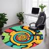 1 Stück bunter Teppich mit Zahnradmuster, runder, rutschfester, langlebiger Teppich in großer Größe für das Büro, geeignet für das Büro