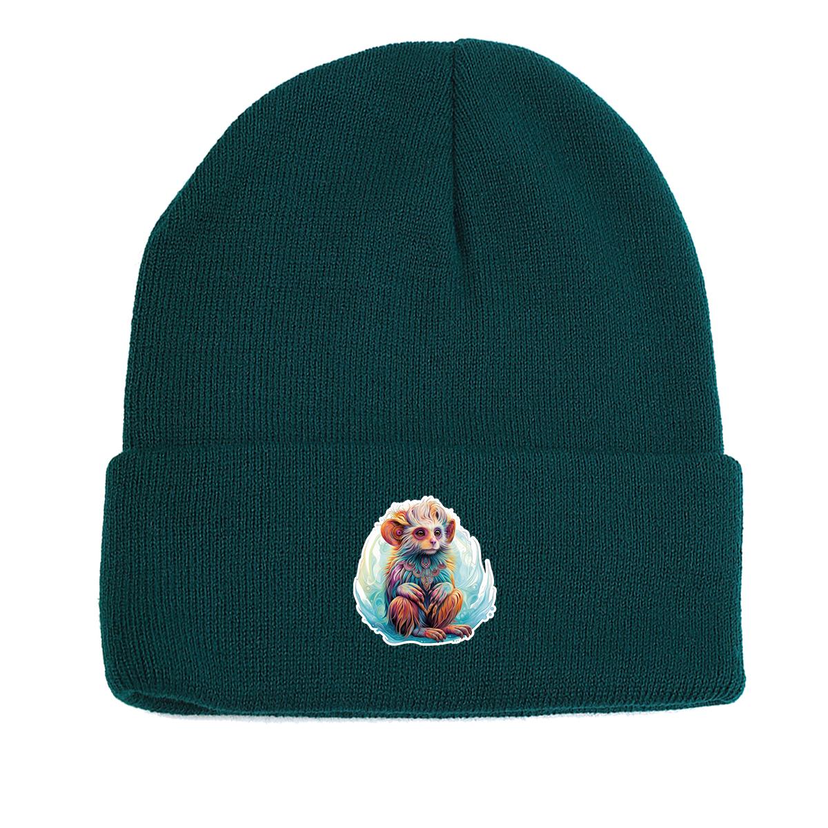 

Обезьянка Зимняя вязаная шапка Beanie, Animal Skullies Beanies Cancer Chemo Soft Unisex Gorro Knit Cap Beanie as the picture зелёный