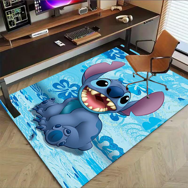 Stitch'S Tropical Adventure Carpet For Playroom Bedroom Living Room Sofa Home Decorkids Game Area Rug Nonslip Floor Mat