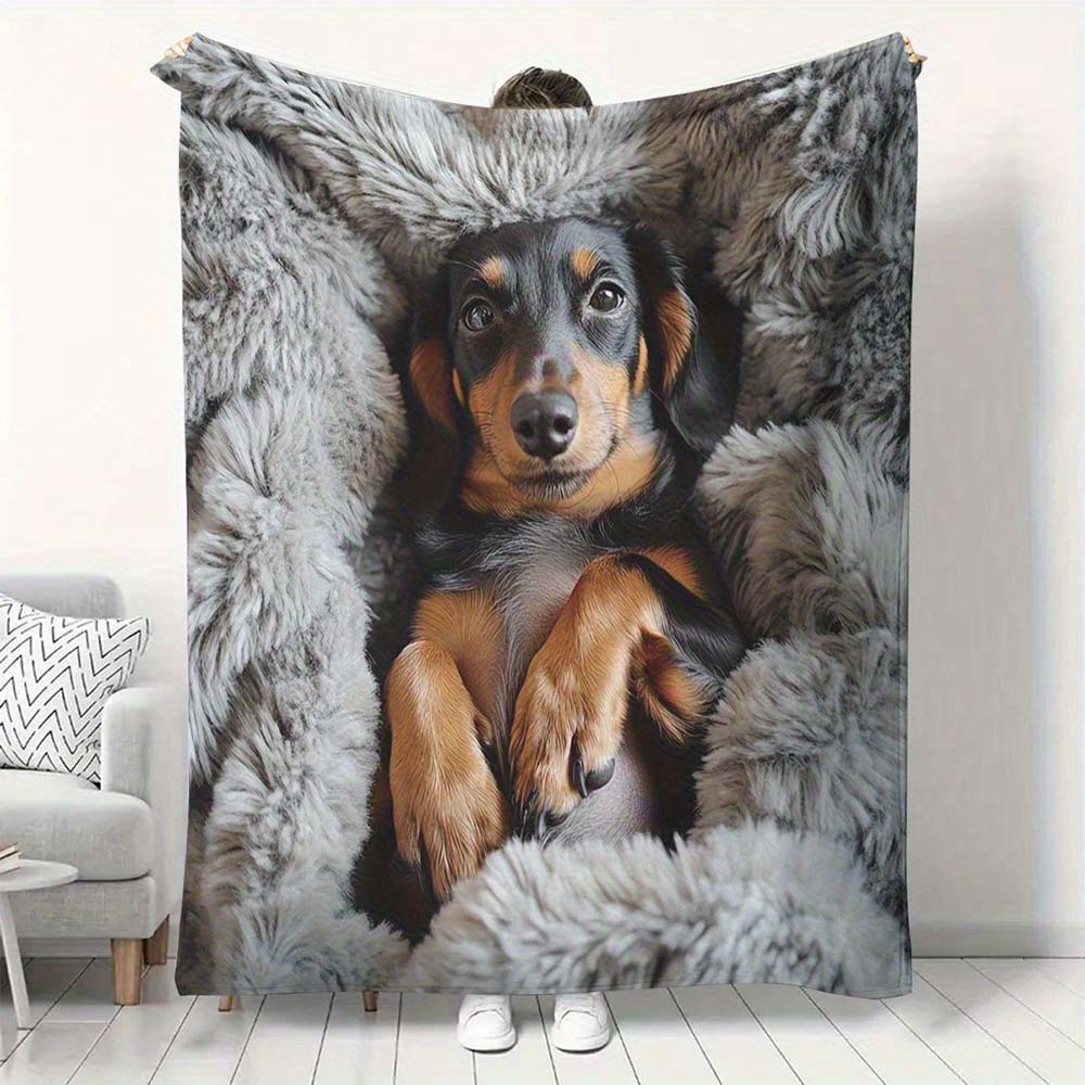 1pc Winter Forest Gray Wolf Print Flannel Blanket Warm Cozy Soft Throw Blanket for Home Couch Bed