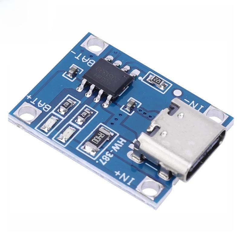 TP4056 Lithium Battery Charging Board (1A) with Overcharge/Discharge Protection for 3.7V-4.2V 18650 Batteries