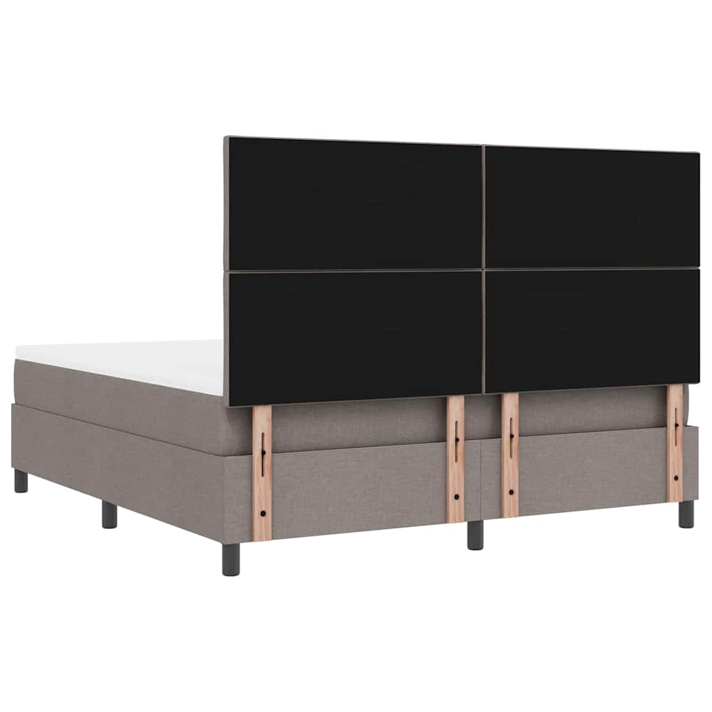 Boxspring Bed with Headboard Taupe 180 X 200 Cm Fabric