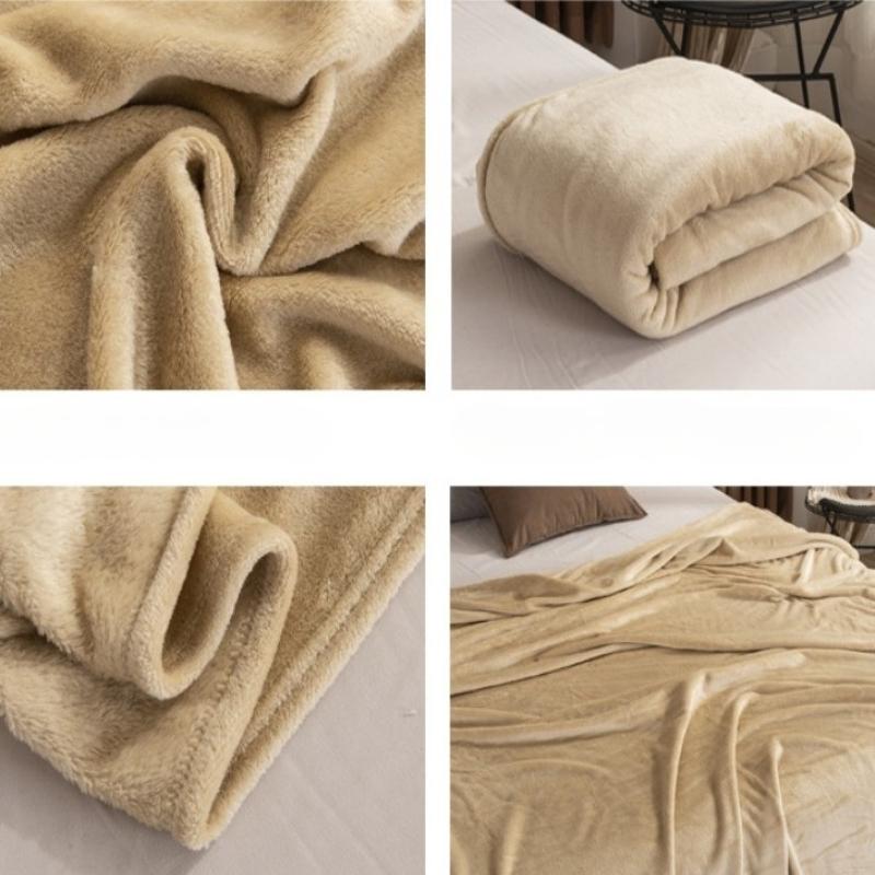 Solid Color Blanket Flannel Blanket Soft Bedsheet Air Conditioning Cover Blanket Double-sided Flannel All Season Coral Fleece Blanket