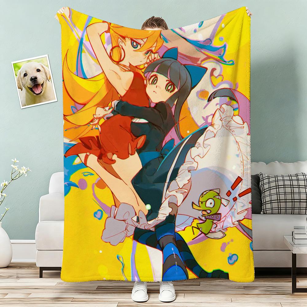 Panty And Stocking Throw Lightweight 240G Flannel Blanket Soft Skin-Friendly For Summer Cooling