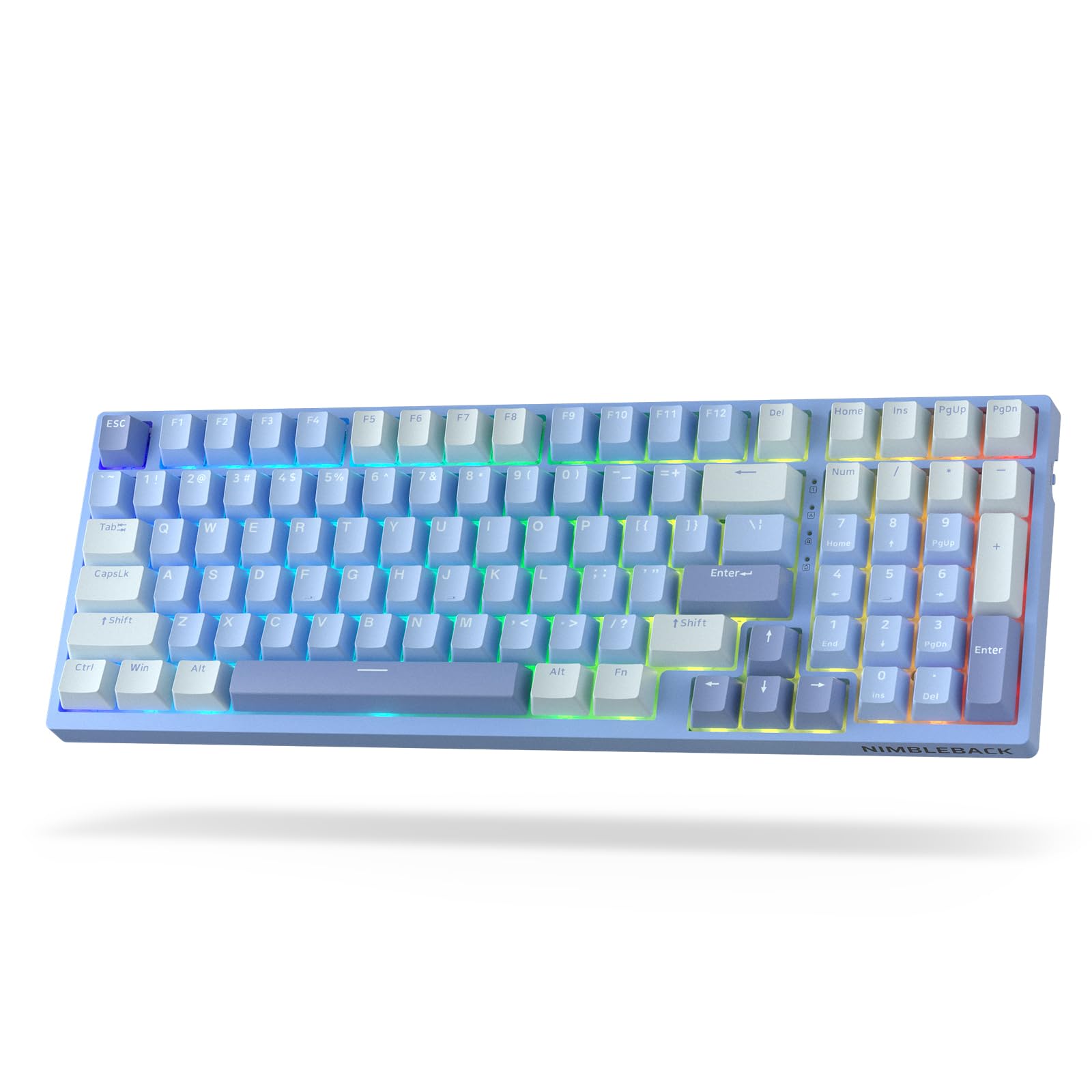 

LTC Nimbleback NB981 95% Wireless Mechanical Keyboard, 2.4GBTUSB-C Wired RGB 98-Key Gaming Keyboard with 3-Layer Damper, Hot-Swap PCB, Software