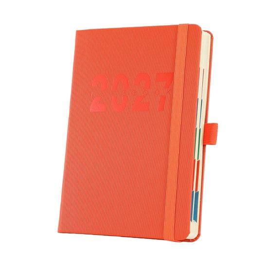 Monthly Index Planner 2027 A5 Daily Planner, Vertical Grain Hardcover 320 Page Goal Setting Agenda Schedule Notebook, English Calendar Organizer
