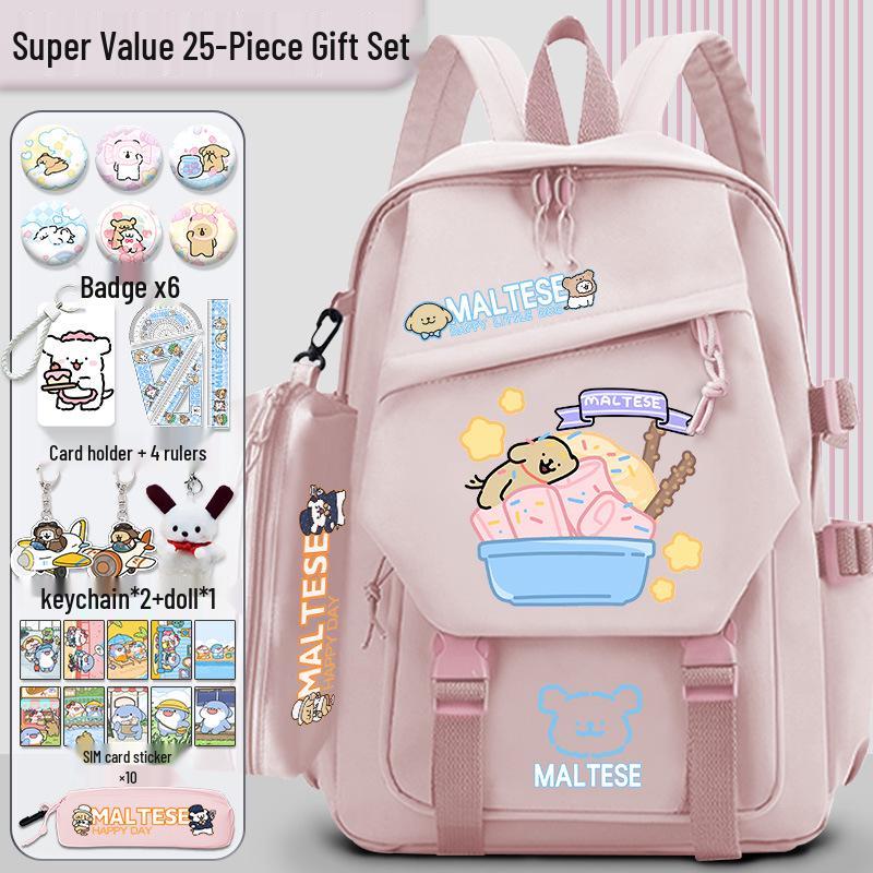 Lively Puppy Girls' Versatile School Backpack - Lightweight, Spacious & Perfect for Travel