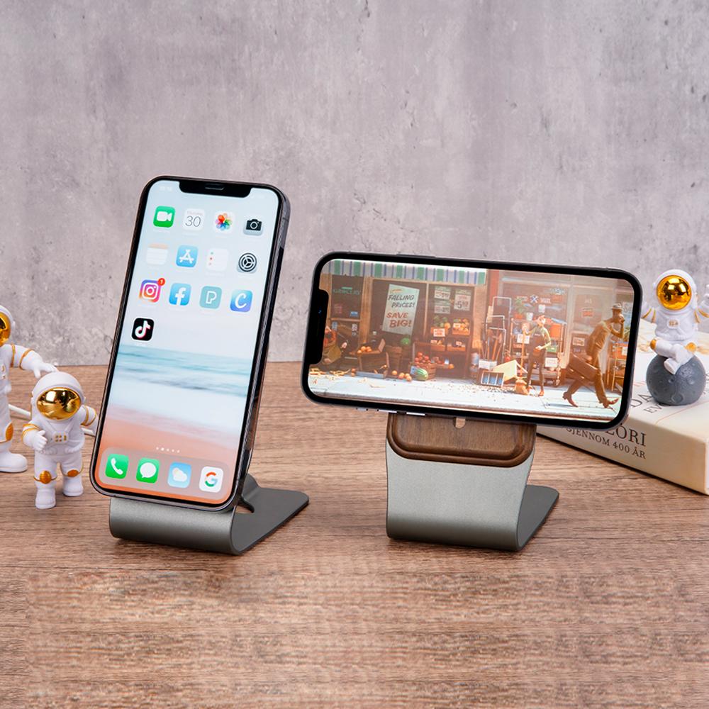 Apple iPhone 15 Magsafe Wooden Wireless Charging Phone Stand Aluminum Alloy Desktop Phone Stand
