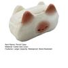 Cute Cat Pencil Case Large Capacity Pencil Pouch Cute Toast Shape Smooth Zipper Closure Stationery Bag Multipurpose Organizer