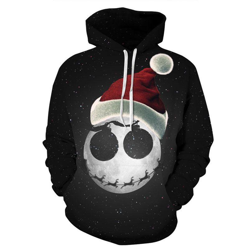 Women Hoodies Men Sweatshirt Snow Man Print Christmas Gift Casual Pullover Top