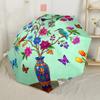 Colorful Peony Bouquet Compact Travel Automatic Umbrella Compact 8-Rib Design Sturdy Construction All-Season Use Outdoor Accessory Wedding Gift