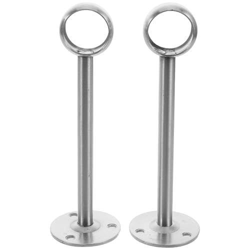 NOLITOY Stainless Steel Curtain Rod Brackets, Set of 2, Round Head Design, Durable, Fits 6-Inch Curtain Rods, Versatile, Wall-Mounted, Coordinates wit