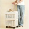 High Aesthetic Pet Trolley Breathable 2-Layers Cat Baskets Travel Transport Case with Comfortable Design Convenient for Travel