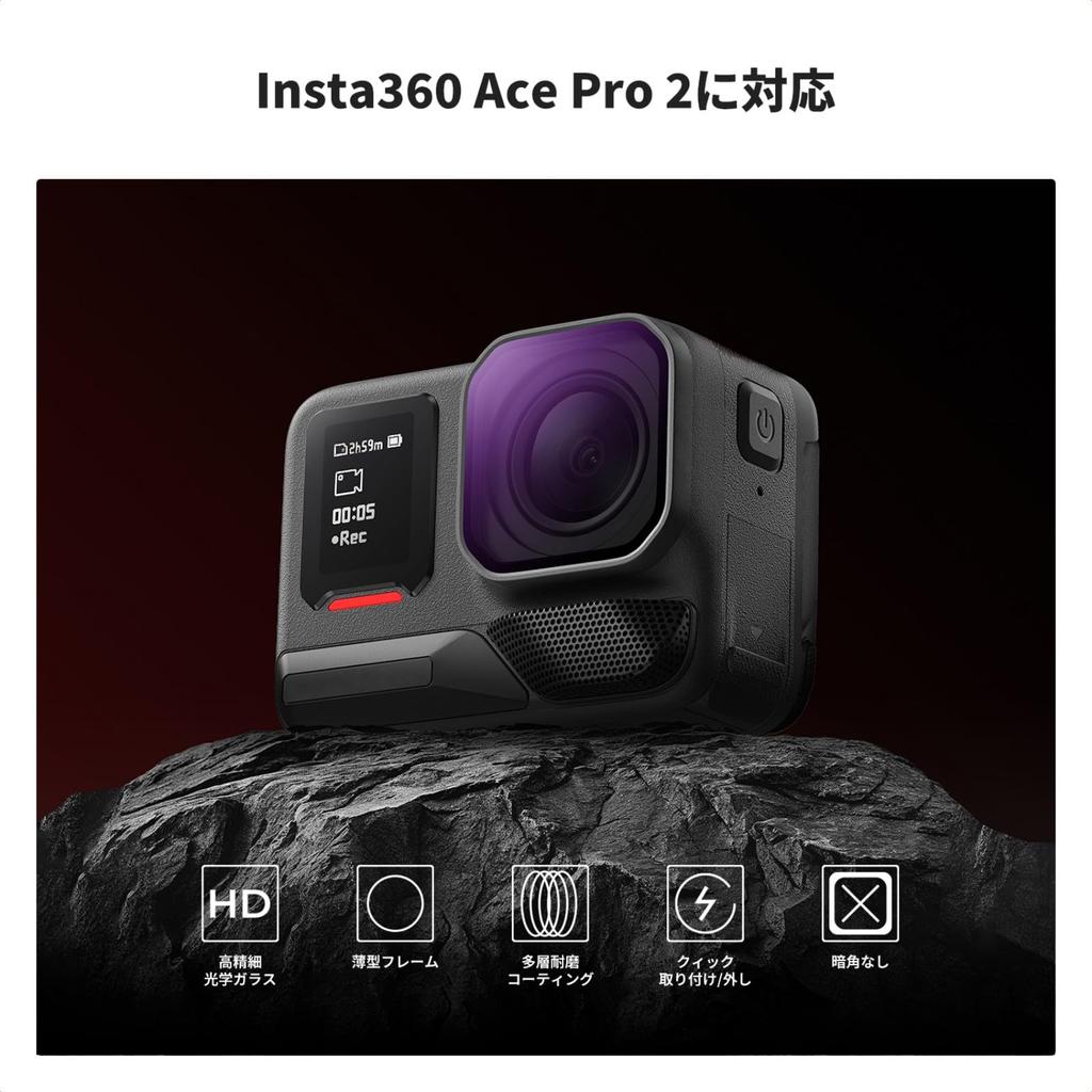 CONCEPT Insta360 Ace Pro 2 Filter Set ND High Adjustable Light Nano Easy Installation K&F (PL+ND8+ND16+ND32+ND64+ND128) Filters, Transmittance,