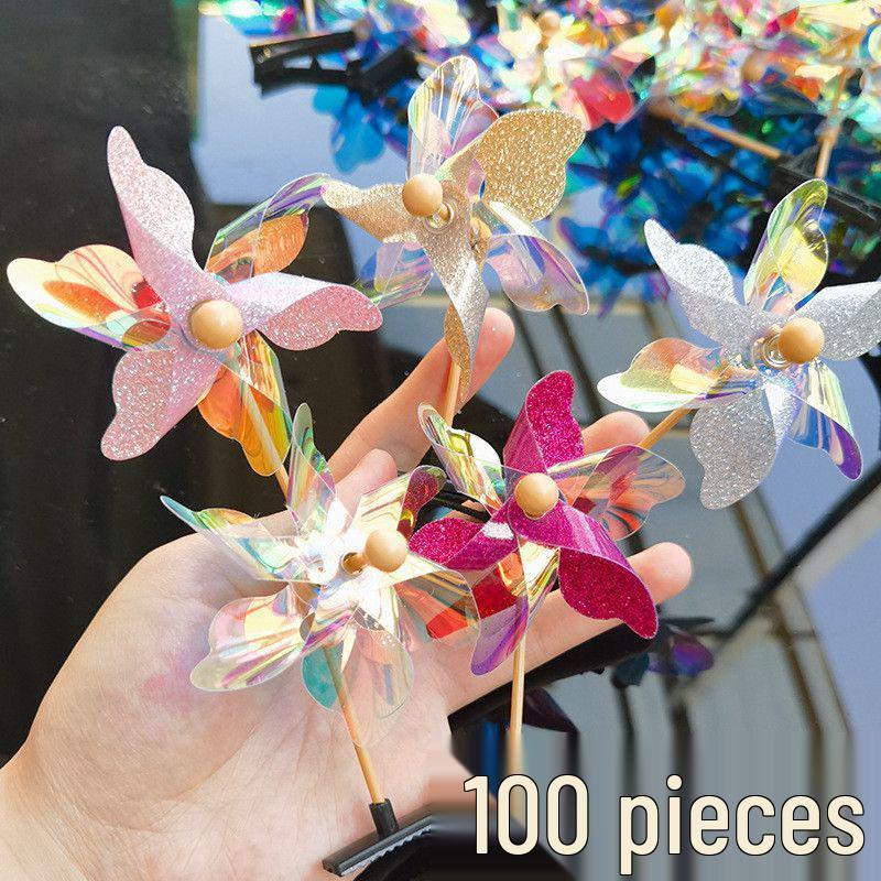 Colorful Laser Pinwheel Hair Clip - Perfect for Kids' Events and Gifts