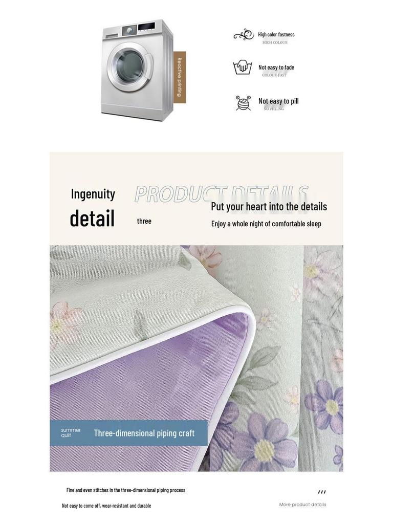 Cool Silk Summer Quilt: Lightweight, Breathable, Ideal for Home or Dorm Use