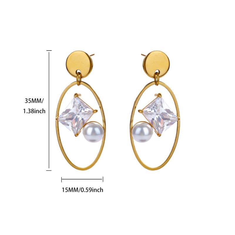 New fashion earrings, earrings, exquisite light luxury, high-end painting oil square commuter candy color