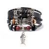 Blaues Auge Lederarmband Mehrschichtig Geflochtenes Seil Armband, Mode Persönlichkeit Hand Schmuck für Frauen Männer
