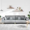 4 Seater Sofa with Cushions Light Grey 250 X 77 X 76 Cm Fabric