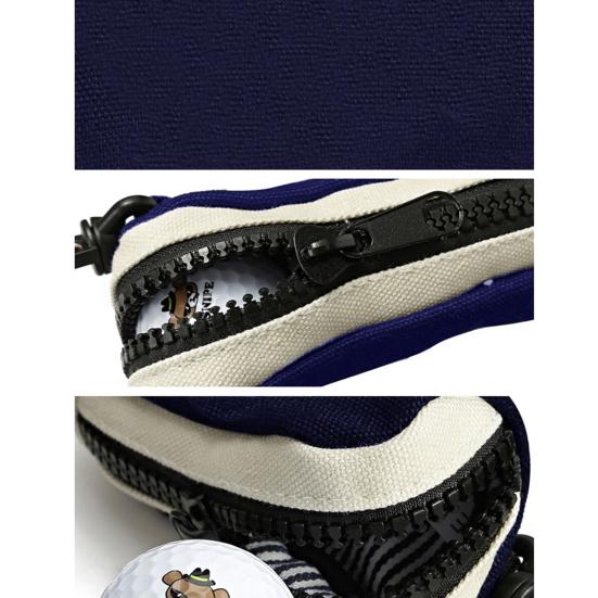 Golf Ball Pouch Compact Zipper Golf Accessory Portable Polyester Mini Bag for Sporting