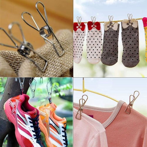 AYO Clothes Drying Rack, 70 Clothespins, Pull-together Square Hanger, All-Stainless Steel, Multi-Function Storage, Foldable, for Indoor and Outdoor Us