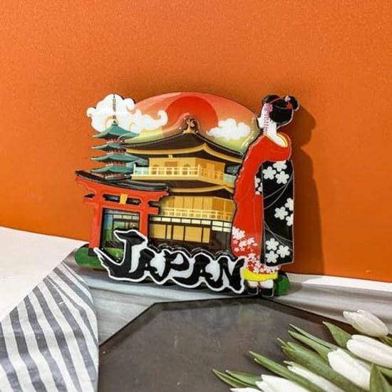Refrigerator magnet Japanese cityscape magnetic sticker souvenir travel memorabilia home kitchen decoration set 4 style 2 (random style)