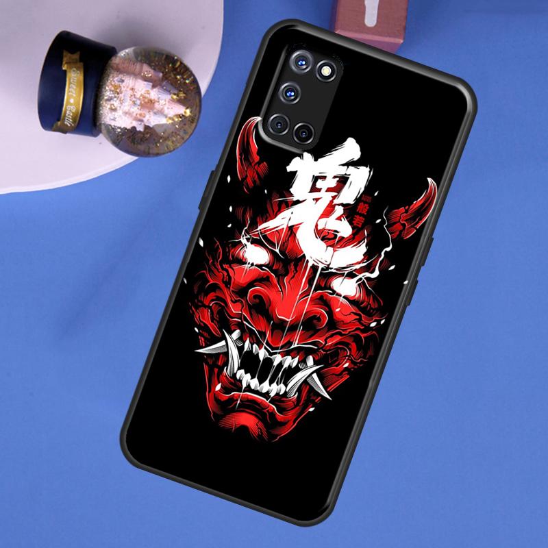 Hannya Demon Oni Phone Case For Oppo A15 A17 A40 A60 A80 A91 A74 A94 A54 A57S A18 A38 A58 A78 A98 A16 A76 A96
