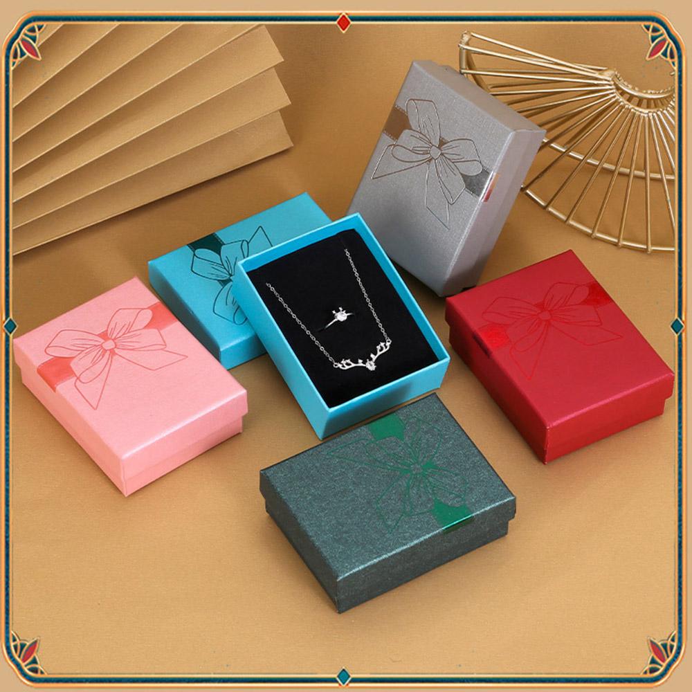 Fashion Bowknot Jewelry Box Multi Colors Ring Earrings Pendant Necklace Gift Jewelry Storage Display Paper Jewelry Packaging Box
