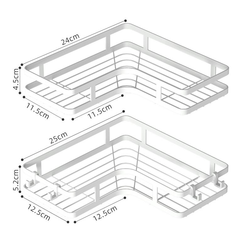 Bathroom Triangle Iron Shelf No Drill Metal Corner Shelf Kitchen Bathroom Accessories Storage Rack Shampoo Storage Rack