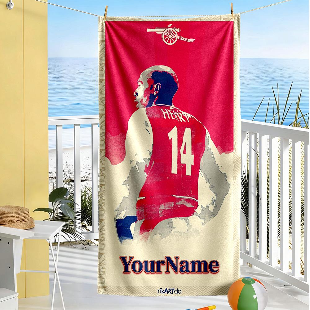 Arsenal Customized Name Beach Towel High Absorbency & Quick-Dry