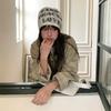 Letter Knitted Headgear Women's Autumn and Winter Versatile Face Small Wool Hat Fashion Big Head Circumference Warm Cold Hat