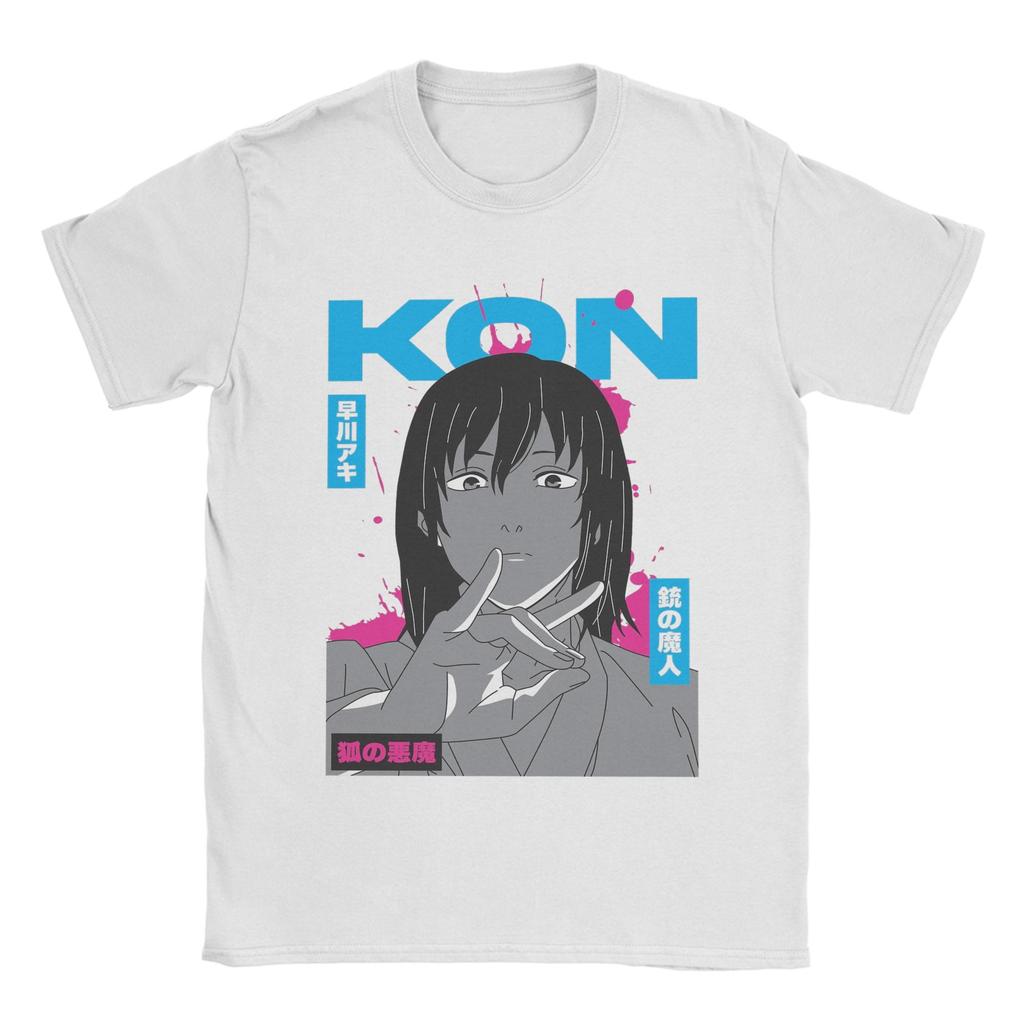 Kon Technique Reze Chainsaw Man Japanese Manga Men's T Shirts Novelty Tees Short Sleeve O Neck T-Shirt Cotton Plus Size Clothes