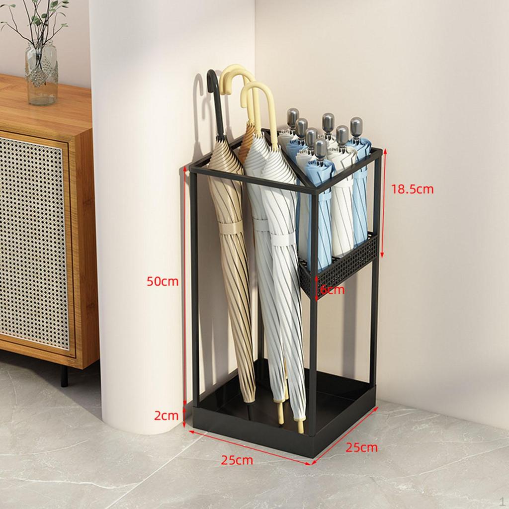 Portaombrelli Quadrato Moderno con Vaschetta Raccogligocce, Ideale per Porta, Ufficio, Portico, Corridoio e Ingresso.