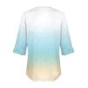 Women's Casual 3/4 Sleeve Tops Summer Square Neck T Shirts Ruffle Loose Fit Tunic Blouses