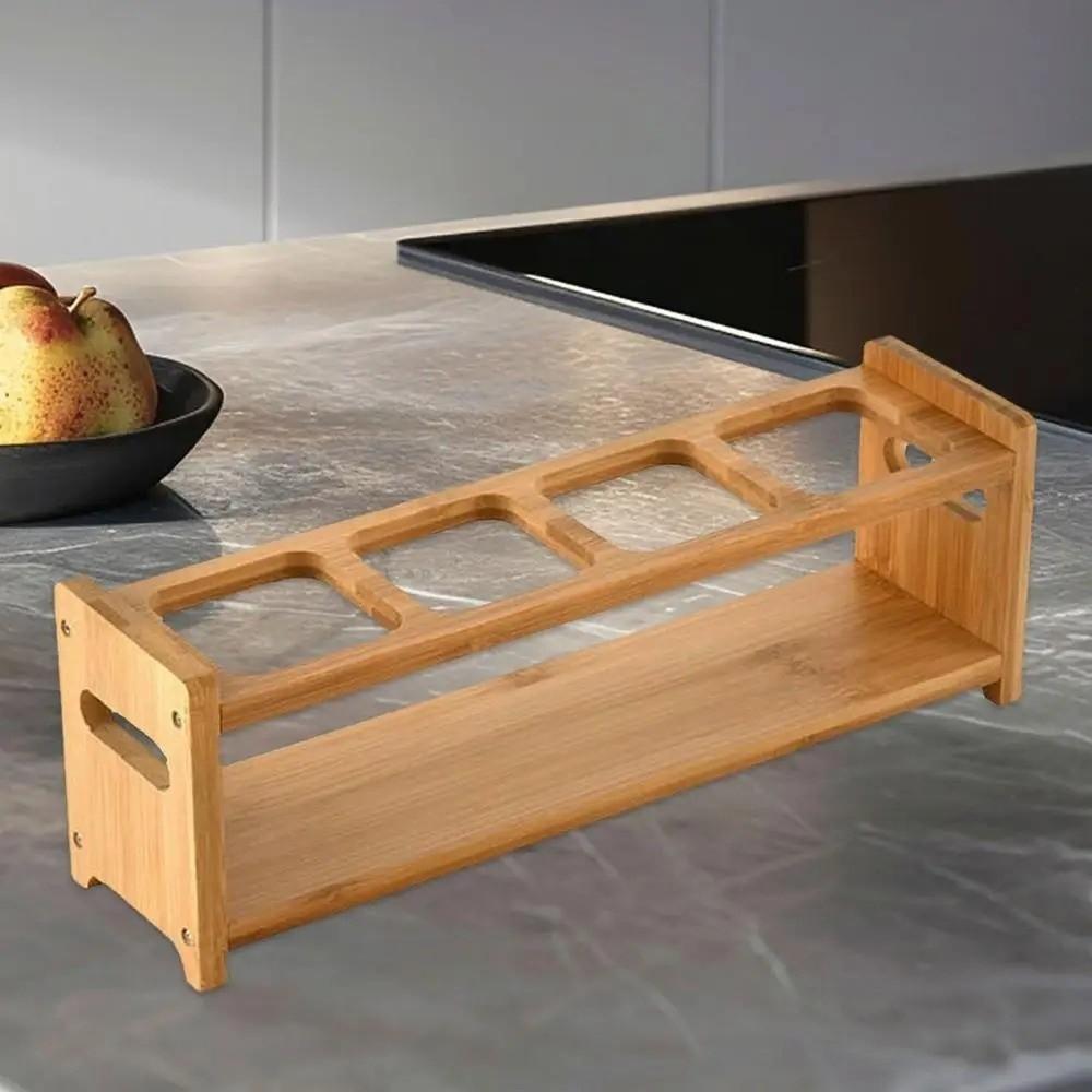 4-hole Stand Glass Oil Bottle Rack Anti-Slip Kitchen Storage Shelf  Restaurant Use