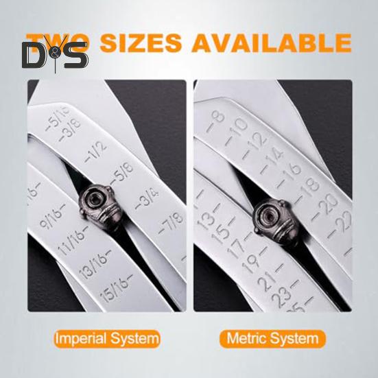 1/2-częściowy sprawdzacz gwintów z brelokiem, przenośne jednostki metryczne i imperialne, przesuwne pokrętło, identyfikator śruby, wytrzymały, stal nierdzewna, precyzyjna nakrętka śruby
