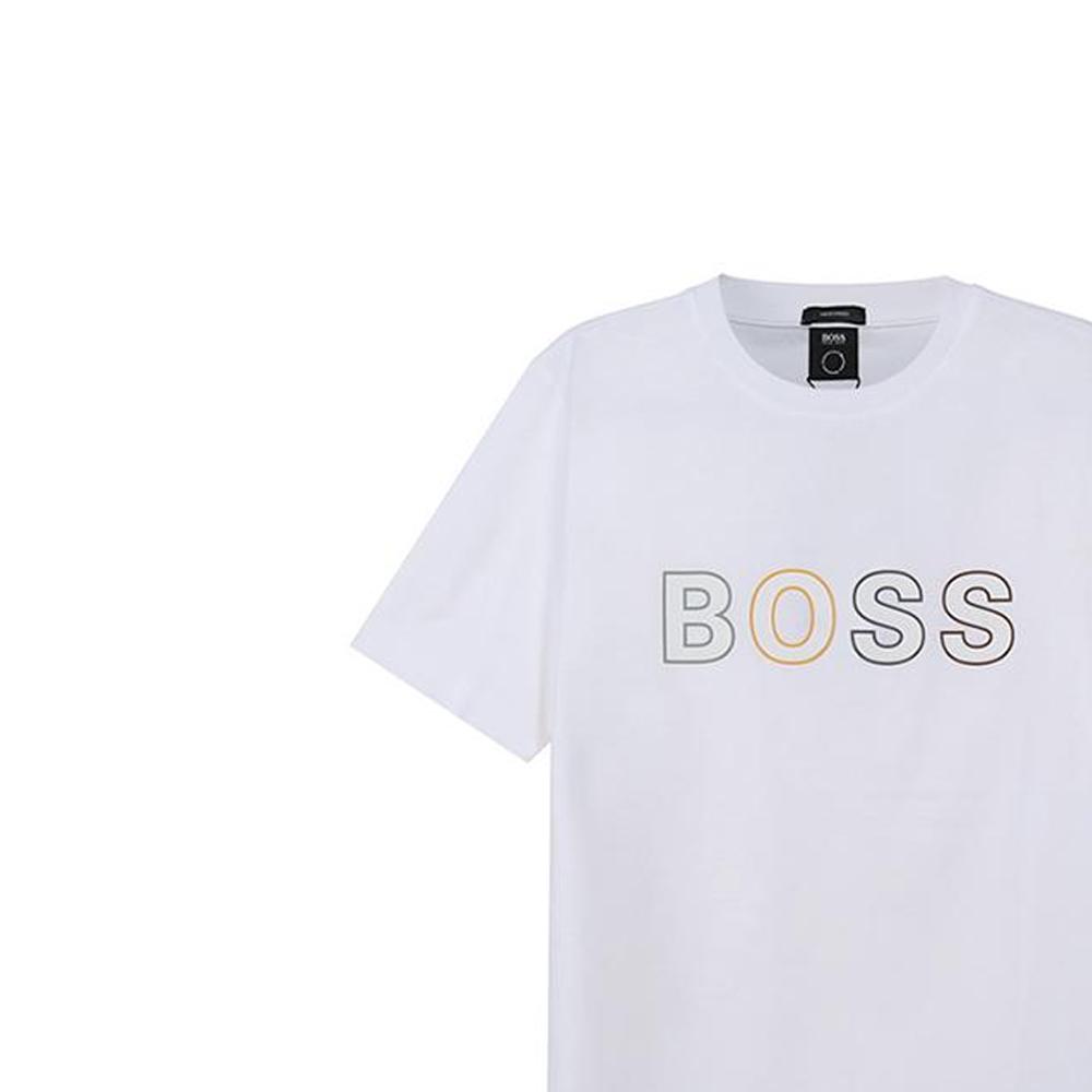 HUGO BOSS T-Shirts Men's White Crew Neck Moderate Straight Fit 50462613-100