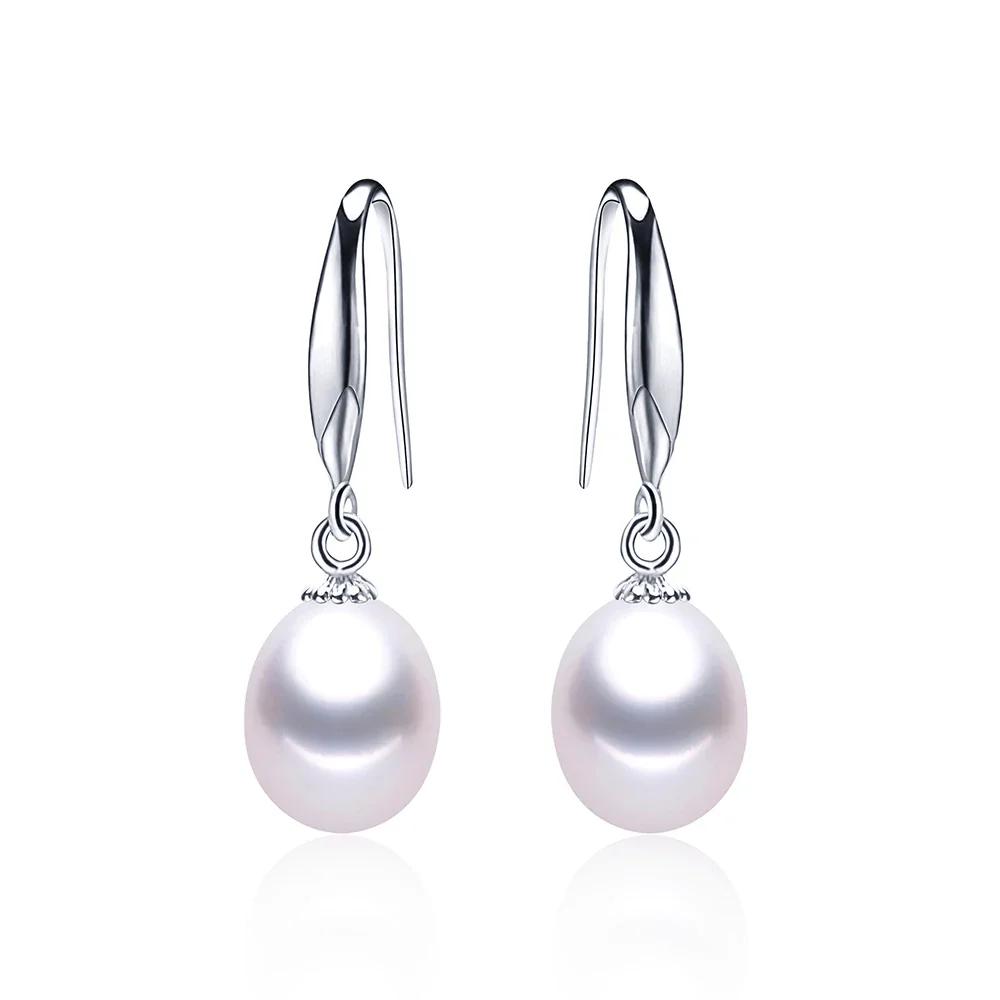 New Arrivals Natural Freshwater Cultured Pearl Drop Earrings for Women 925 Silver Earrings Wedding Jewelry