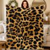 Flannel Blanket, 2D Printed Leopard Pattern Abstract Art Wild Throw, Birthday/Holiday Gift, Multi-Use for Sofa/Bed/Camping/Office/Tourism, M