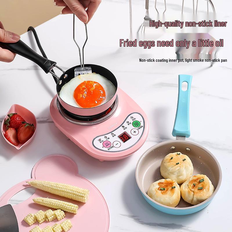 Urocza Mini Patelnia Nieprzywierająca: Wszechstronne Naczynia Kuchenne dla Jedzenia dla Niemowląt i Omletów ze Osłoną Przeciw Pryskaniu.