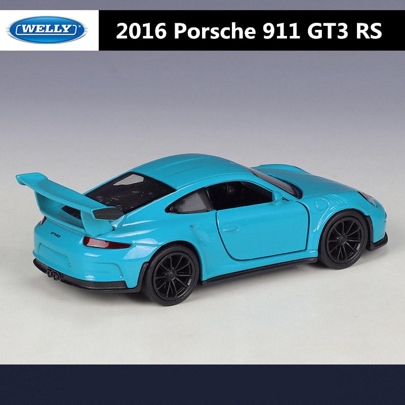 WELLY 1/36 2016 Porsche 911 GT3 RS Alloy Sports Car Model Diecasts Metal Toy Car Vehicles Model Pull Back Simulation Kids Gifts