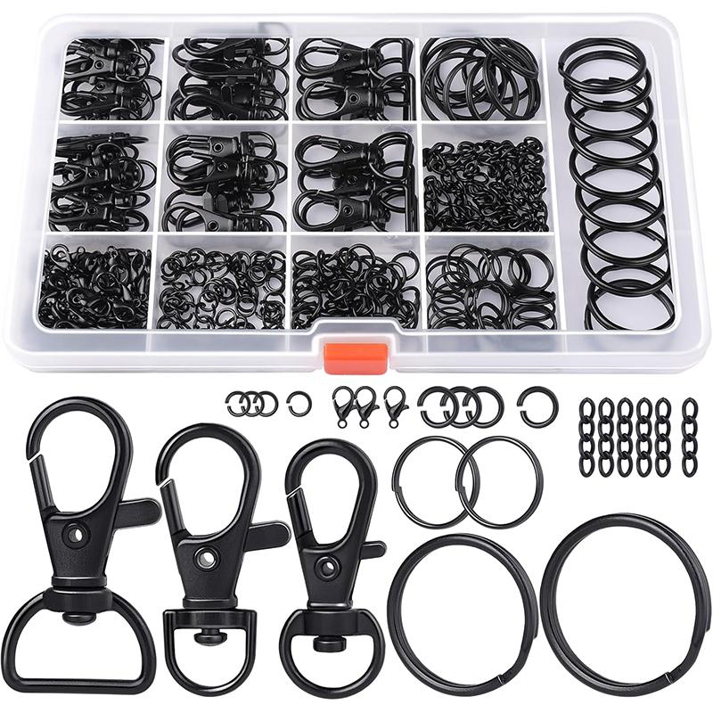 WTEMPO Swivel Snap Hooks and Key Rings Keychain Clips and Key Chain Rings Keychain Making Kit for Making Jewelry & Hanging Pendent