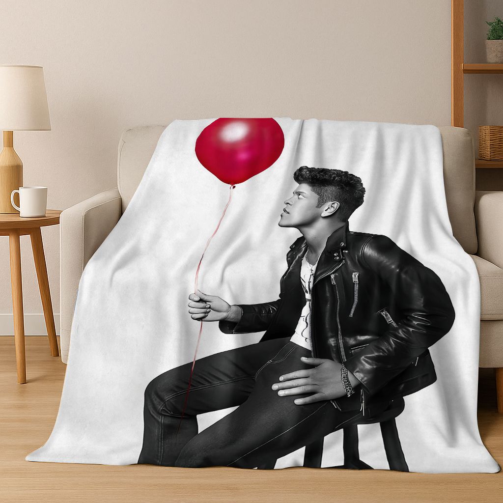 3D Bruno Mars Superstar Flanelldecke, kuschelweiche Überwurfdecke für Zuhause, Schlafzimmer, Bett, Sofa, Picknick, Büro, Geschenk für Kinder